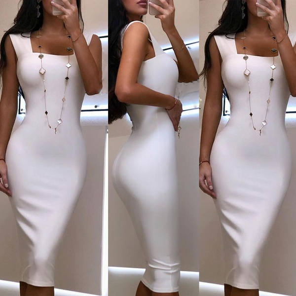 white tight dress